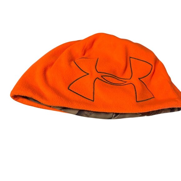 Under Armour Realtree Reversible Camo & Blaze Orange Beanie - Picture 5 of 5